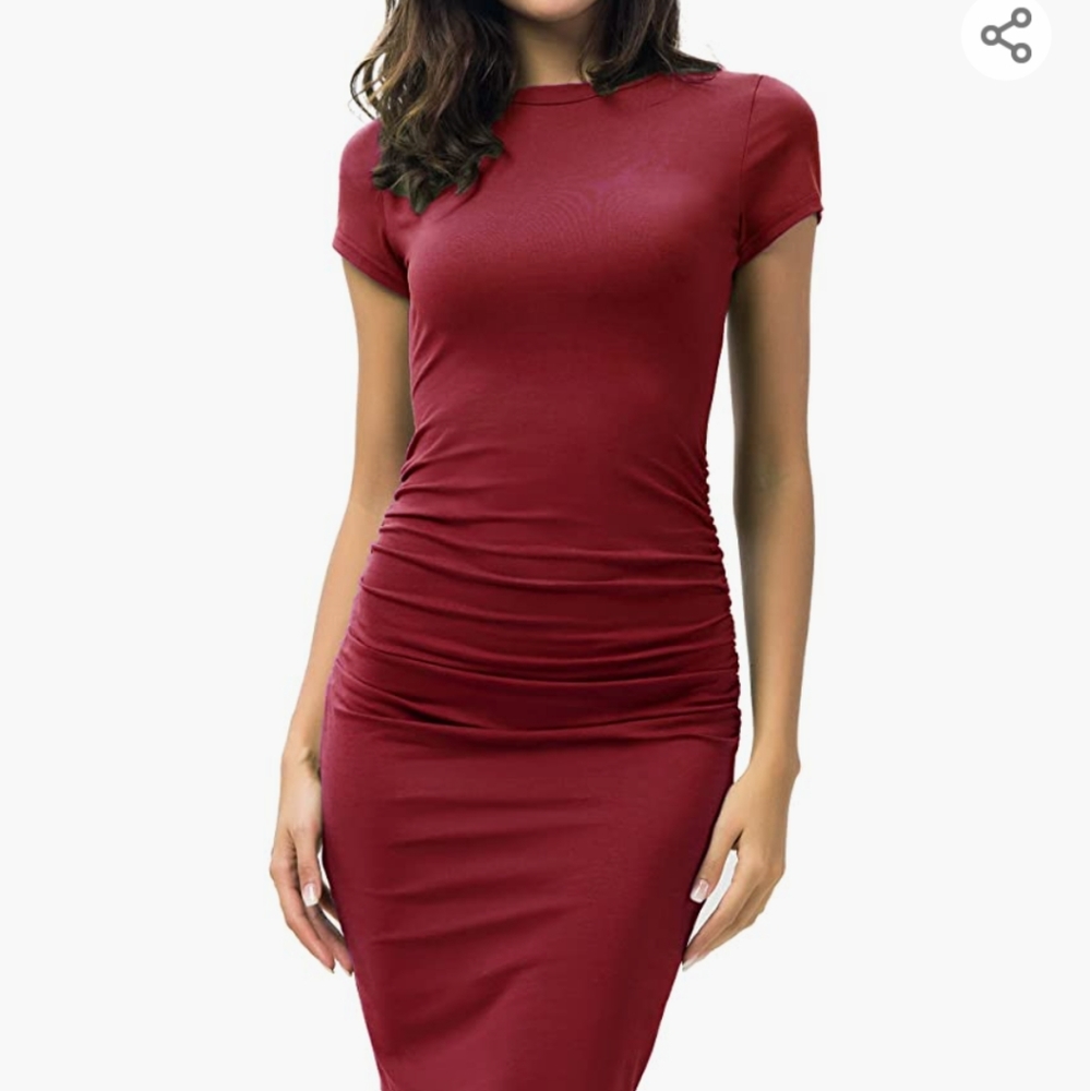 Missufe burgundy red shirt dress Medium